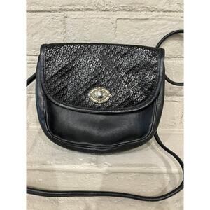 Fossil Authentic Vintage Black Leather Crossbody Bag